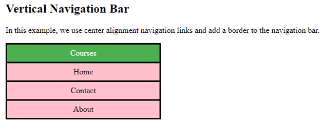 CSS Navigation Bar